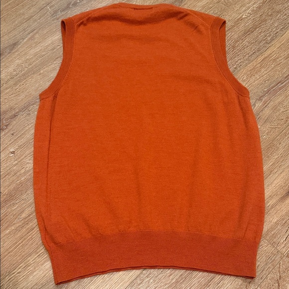 Brooks Brothers V-Neck Wool Sweater Vest in Orange - Picture 4 of 4